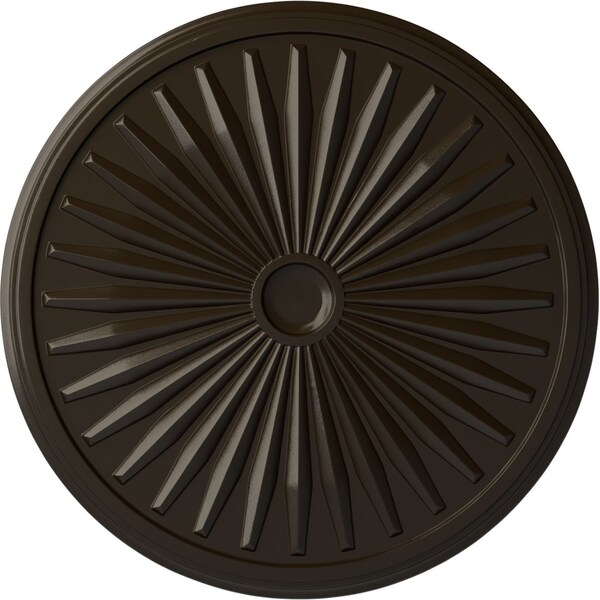 Ekena Millwork Leandros Ceiling Medallion (Fits Canopies up to 5"), 33 1/8"OD x 3 1/2"ID x 1 3/8"P, Stone Hearth CM33LESHF - main
